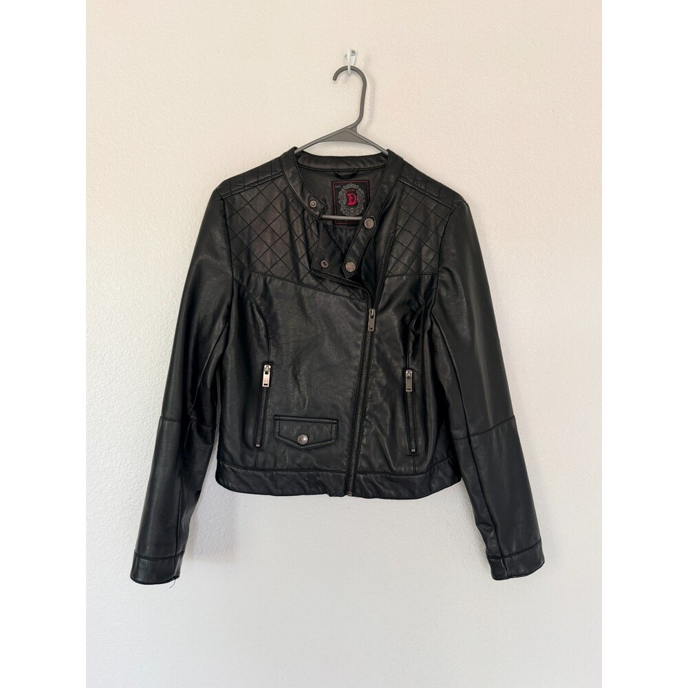 Dollhouse Outerwear Women's Faux Leather Black Biker Jacket - Size L